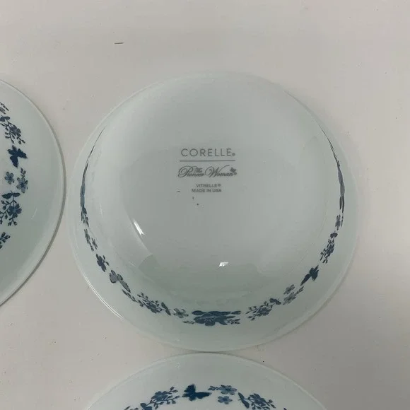 Pioneer Woman Corelle Evie Blue Soup Cereal Bowls Set Of 4 White Floral Lot 2 - Picture 11 of 14